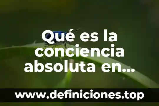 Qué es la conciencia absoluta en ética