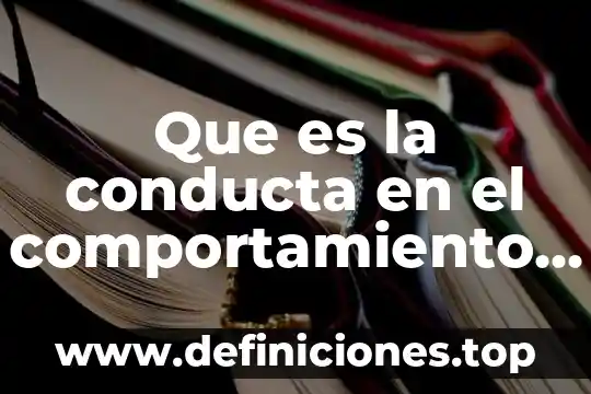 Que es la conducta en el comportamiento organizacional