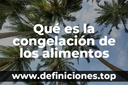 Que es calidad e inocuidad de los alimentos 3 Qué es la congelación de los alimentos