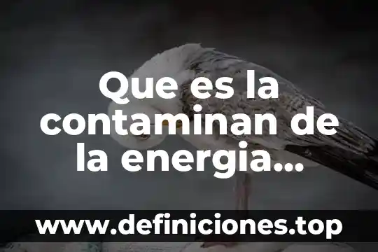 Que es la contaminan de la energia hidroelectrica