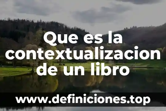 Que es la contextualizacion de un libro