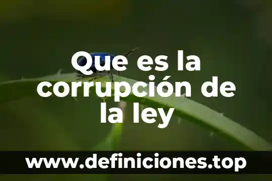 Que es la corrupción de la ley