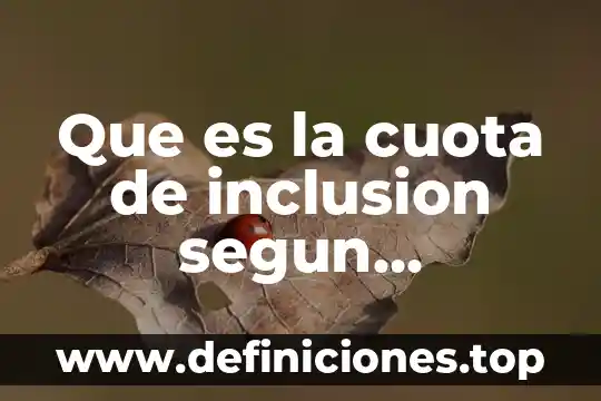Que es la inclusion social en mexico 3 Que es la cuota de inclusion segun francisco serrano gomez