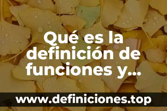 Qué es la definición de funciones y obligaciones