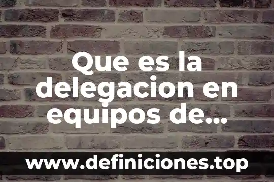Que es la delegacion en equipos de trabajo