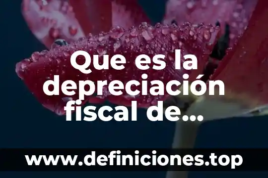 Que es kde de educacion 8 Que es la depreciación fiscal de activos fijos