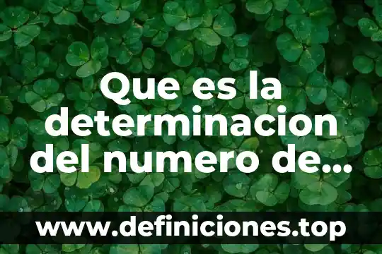 Qué es número de muestra 6 Que es la determinacion del numero de observaciones