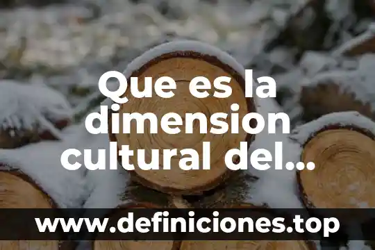 Que es la dimension cultural del hombre