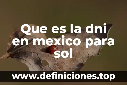 Que es la dni en mexico para sol