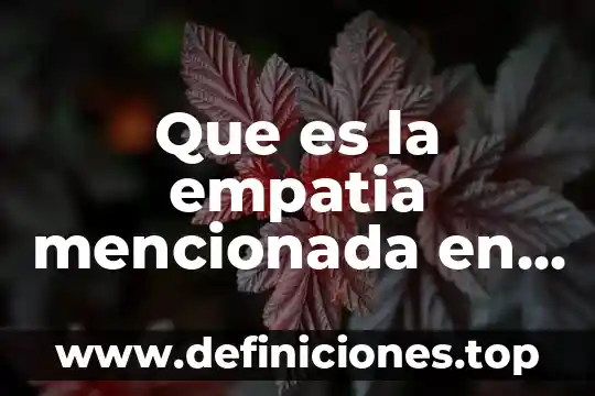 Que es la empatia mencionada en un ejemplo