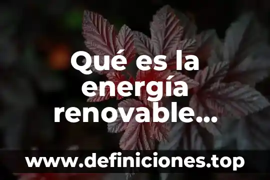 Que es un recurso renovable limitado 8 Qué es la energía renovable hidroeléctrica