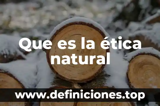 Que es la ética natural