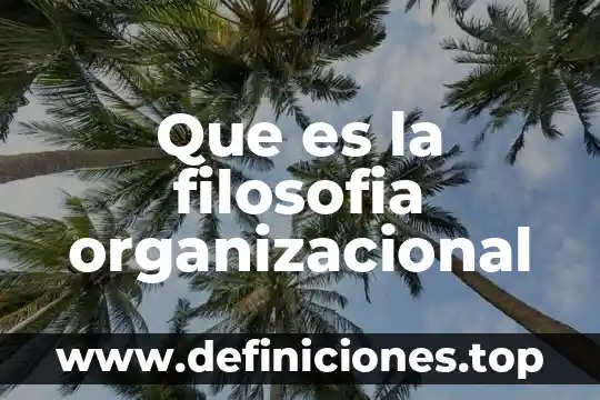 Que es la filosofia organizacional