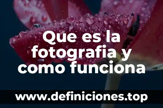 Que es la fotografia y como funciona
