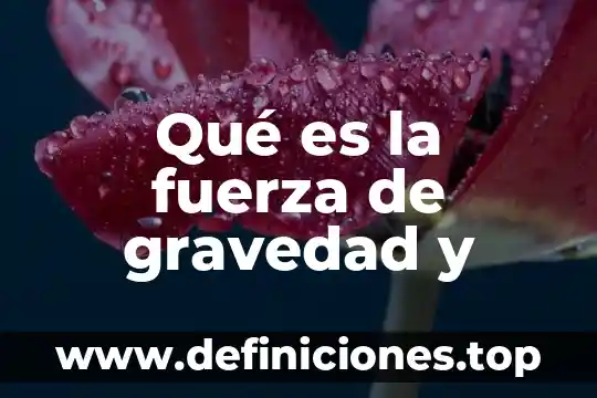 Que es lo que da la fuerza en el cuerpo 4 Qué es la fuerza de gravedad y