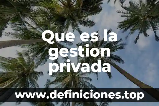 Que es la gestion privada