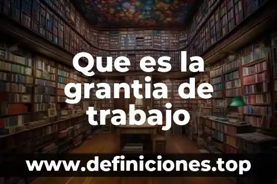 Que es la grantia de trabajo