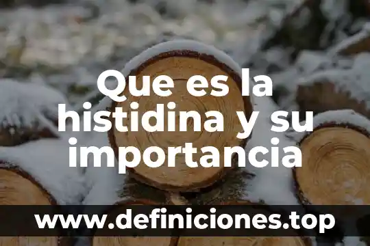 Que es la histidina y su importancia