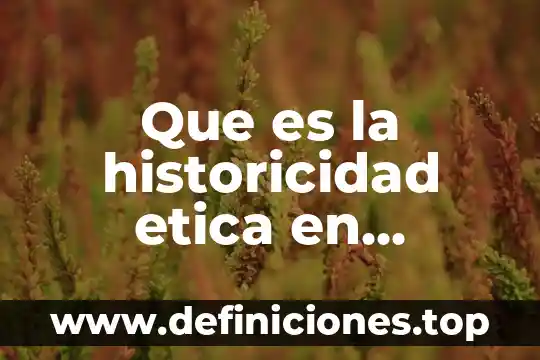 Que es la historicidad etica en filosofia