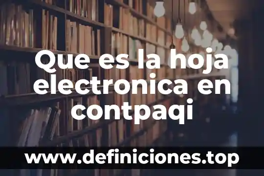 Que es la hoja electronica en contpaqi