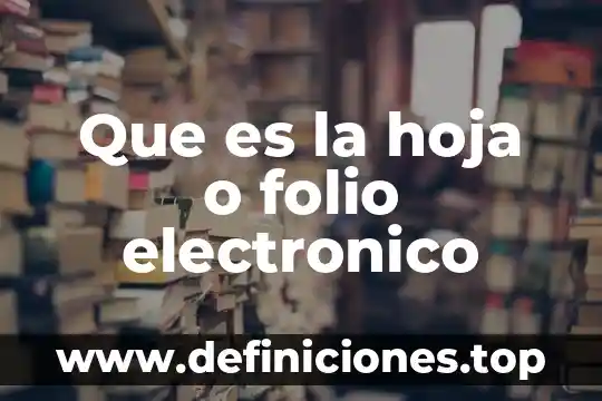 Por que es importante conocer los tipos de proveedores 5 Que es la hoja o folio electronico