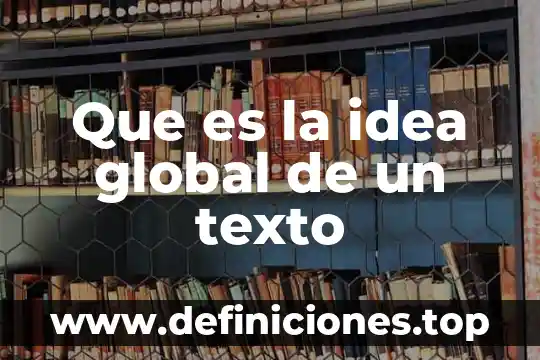 Afasia global que es 8 Que es la idea global de un texto