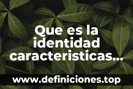 Que es arqueolítico caracteristicas 6 Que es la identidad caracteristicas genero hombre y mujer