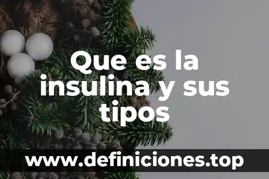 Que es la insulina y sus tipos