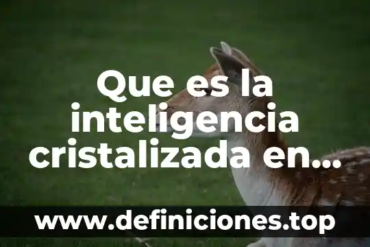 Que es la inteligencia cristalizada en psicologia
