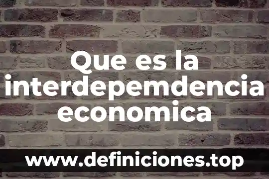 Competencia economica que es 6 Que es la interdepemdencia economica