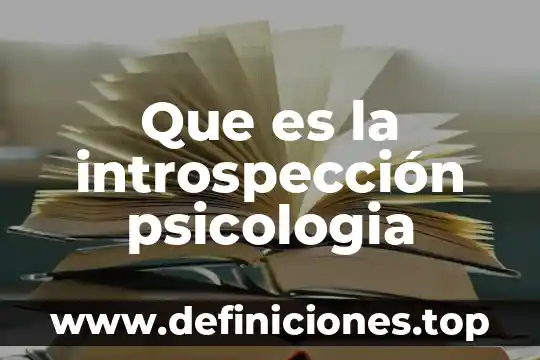Que es la introspección psicologia