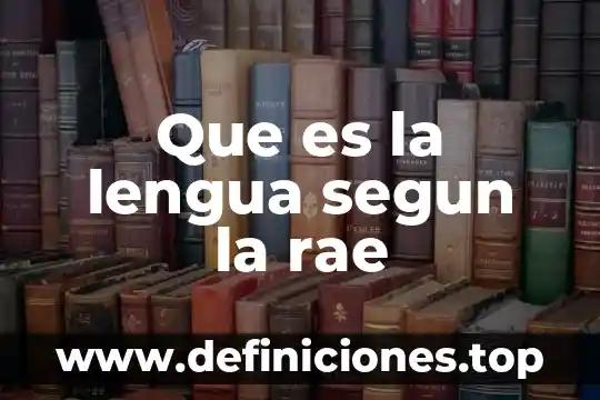 Diccionario de la RAE que es para que sirve 6 Que es la lengua segun la rae