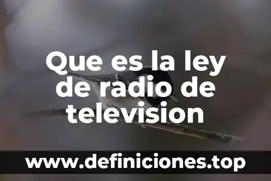 Medio digital que es 4 Que es la ley de radio de television
