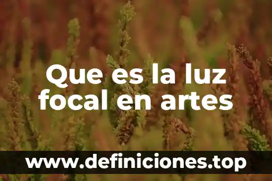 Pago de luz para que es 3 Que es la luz focal en artes