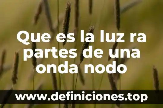 Que es la luz ra partes de una onda nodo