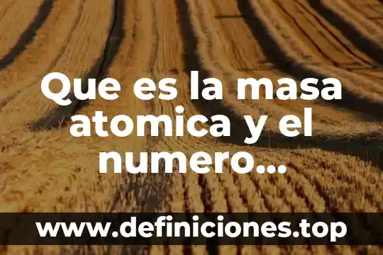 Que es la masa atomica y el numero atomico