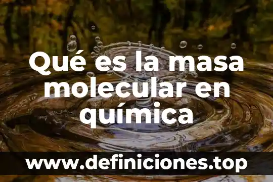 Qué es la masa molecular en química