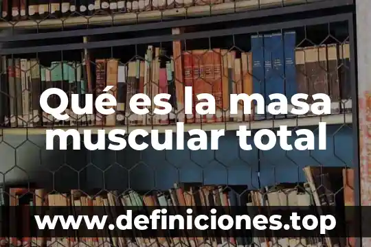 Esponja masa que es 6 Qué es la masa muscular total