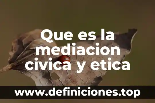 Que es la definicion de formacion civica y etica 3 Que es la mediacion civica y etica