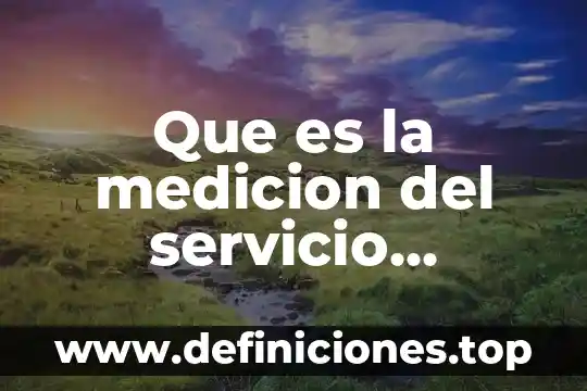 Que es la medicion del servicio logistico