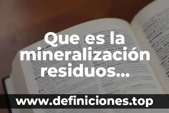 Que es la mineralización residuos solidos