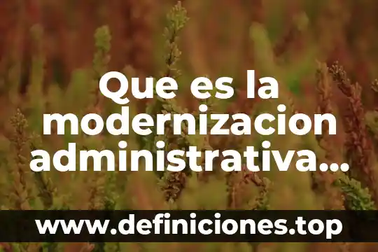 Que es la modernizacion en la psicologia 4 Que es la modernizacion administrativa de los municipios