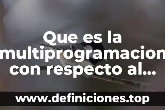 Que es la multiprogramacion con respecto al sistema operativo