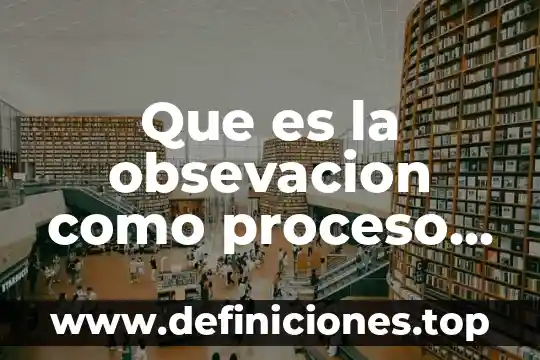 Que es programa básico 6 Que es la obsevacion como proceso basico del pensamiento