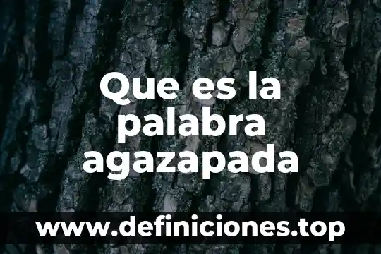 Que es la palabra agazapada