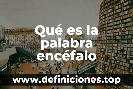 Qué es la palabra encéfalo