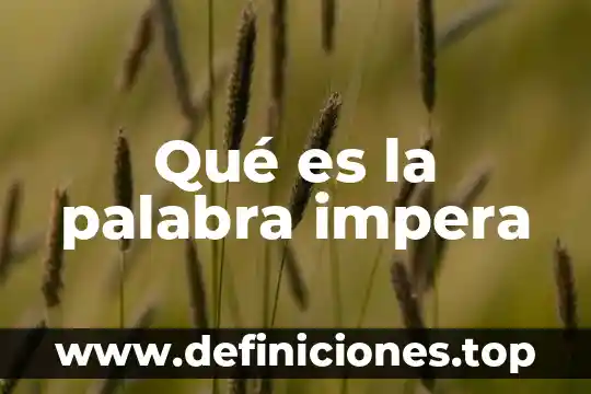 Qué es la palabra impera