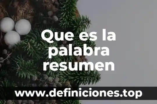 Que es palabra homonimas 4 Que es la palabra resumen