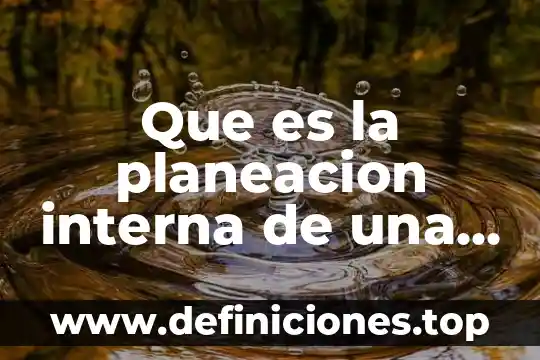 Que es la pilitica interna 6 Que es la planeacion interna de una empresa