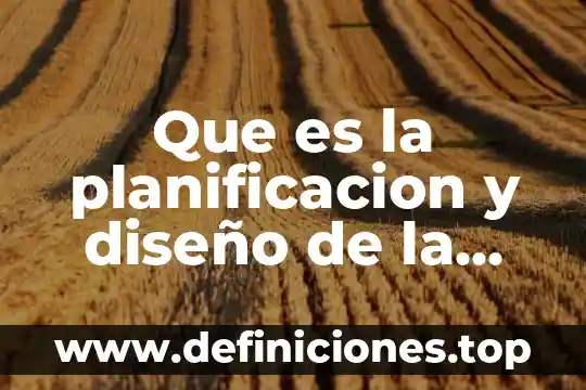 Que es la planificacion y diseño de la informacion